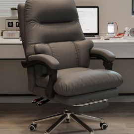 كرسي فاخر للمكتب باللون الرمادي مع وساده am-65